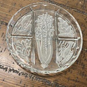 Elegant Clear Glass Divided Serving Platter